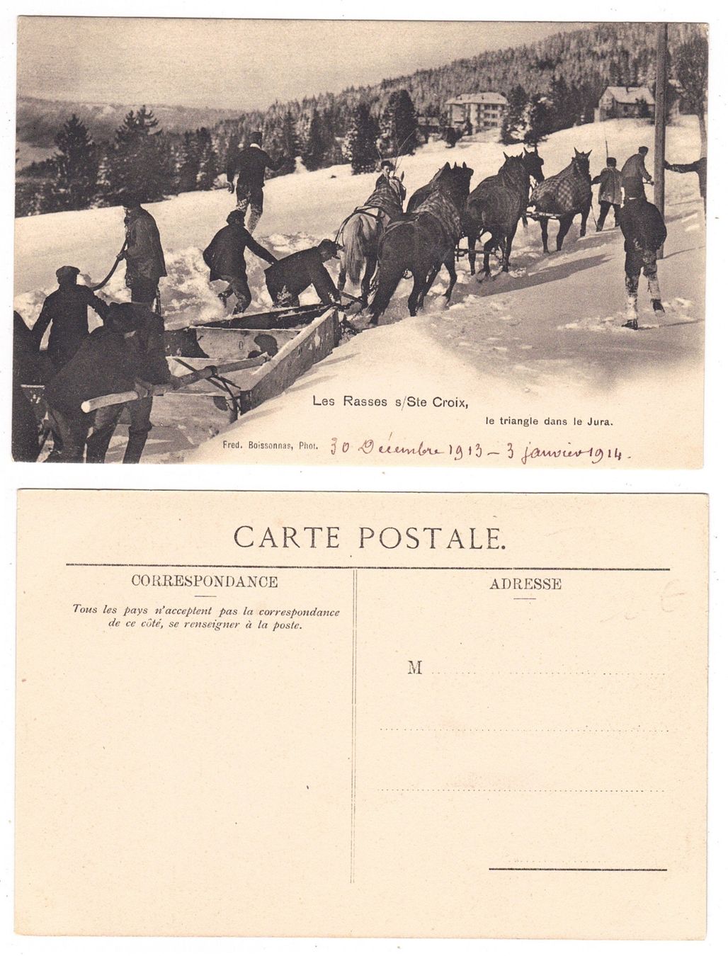 Cartoline postali: Les Rasses s/Ste Croix – Usato da La Tour-de-Peilz venduto da amjust