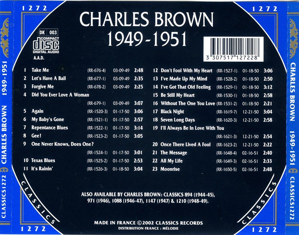 CD: Jazz-CD: Charles Brown 1949 - 1951 (Classics) – Usato da Hochfelden venduto da mue_lhm9 2