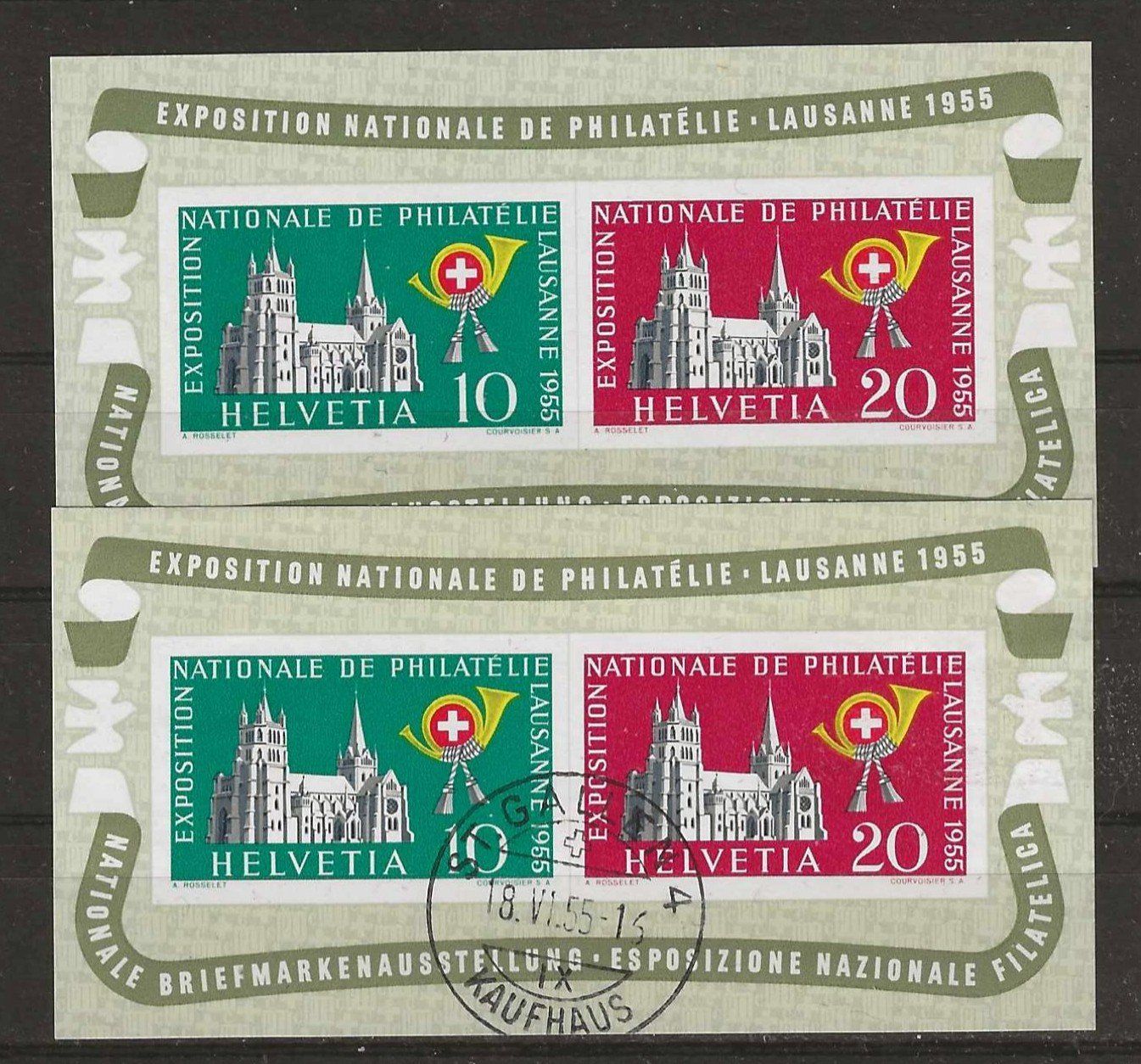 Alle Briefmarken: 1955 : Lausanner Block W35, postfrisch + gestempelt – Gebraucht aus Gümligen von Geniusbuy