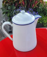 🇨🇭 Schöne antike Kaffeekanne Emaille MERKER AG von 1946