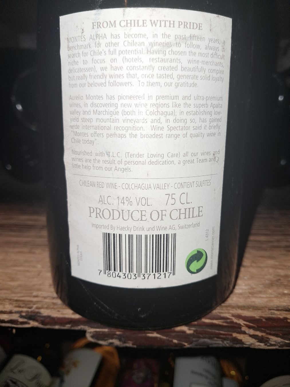 Vino: Montes Alpha Syrah 2003  – Nuovo e nell'imballaggio originale da Le locle venduto da juliensaran 3