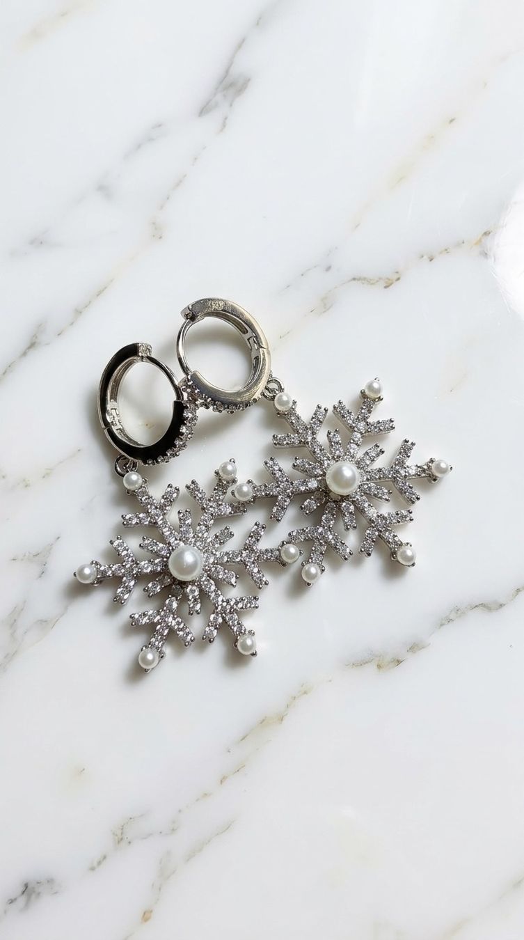 Orecchini pendenti & Orecchini a lobo: Boucles d'oreilles flocons de neige – Nuovo e nell'imballaggio originale da St-Maurice venduto da Sandrinette123