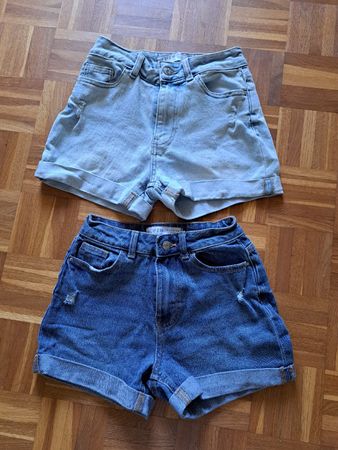 2 kurze Jeansshorts Damen Grösse 34 