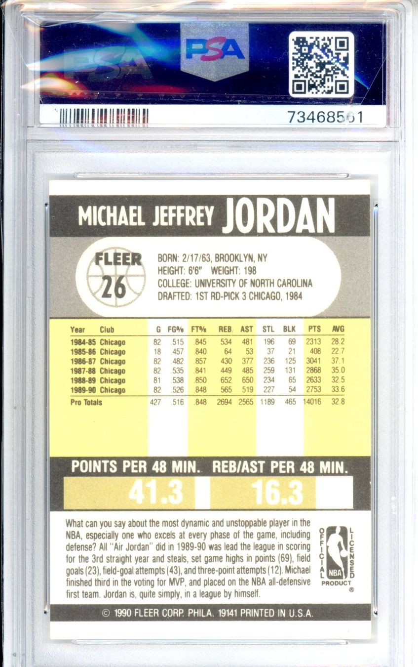 Nba Sammelbilder & Trading cards: PSA 8 Michael Jordan 1990 Fleer #26 – Gebraucht aus Wädenswil von DoubleTroubleCards 1