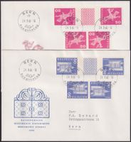 1960, K45-K48 & S63-S66 auf vier FDC's, tadellos, Kat 100.-+