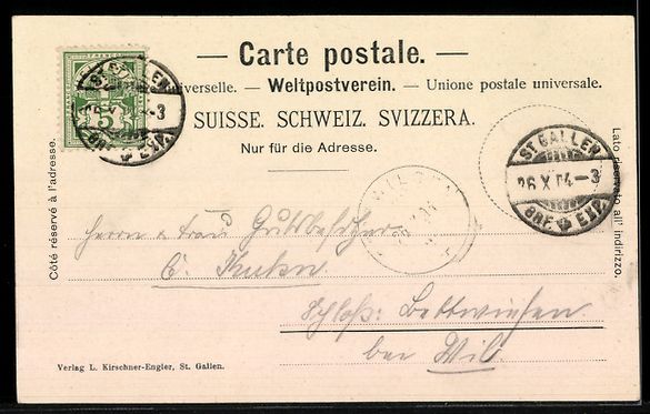 Ansichtskarten: AK St. Gallen, Generalansicht – Gebraucht aus Berlin von bartko-reher 1