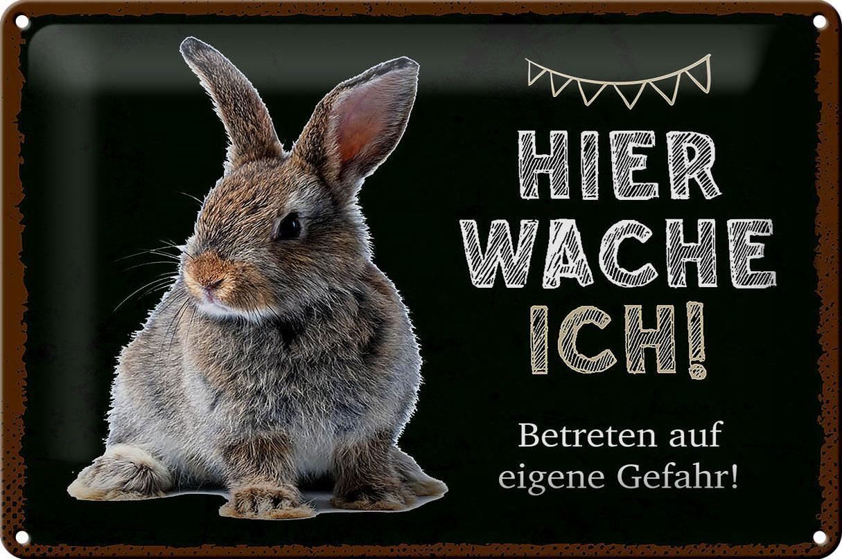 Schilder: Blechschild-KANINCHEN-HIER WACHE ICH – Neu und originalverpackt aus Rupperswil von big-one-sale