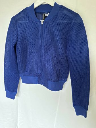 Trainerjacke Übergangsjacke blau transparent Gr. XS / S