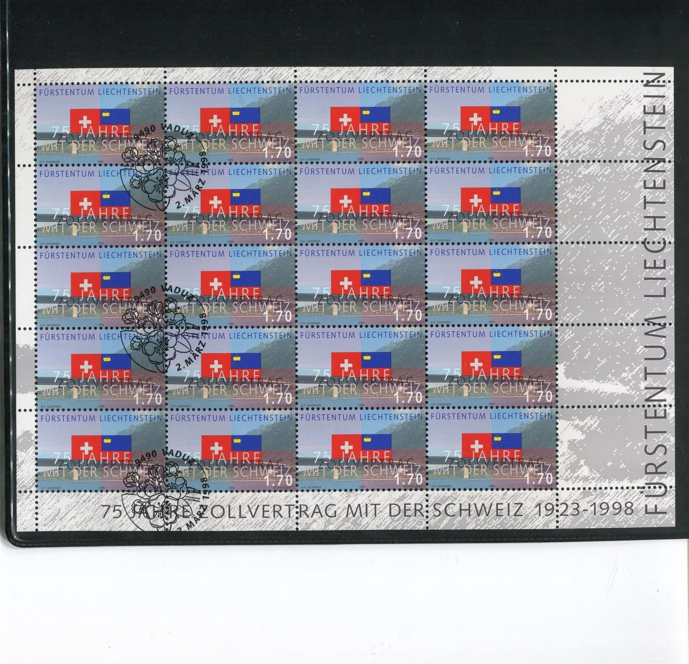 Tutti i francobolli: 1998 Gedenkmarken im Bogen hälftig – Nuovo (secondo la descrizione) da Winterthur venduto da Kyoung 1