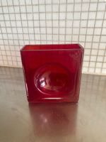 Christian Tortu rote Vase 70er signiert Paris mundgeblasen