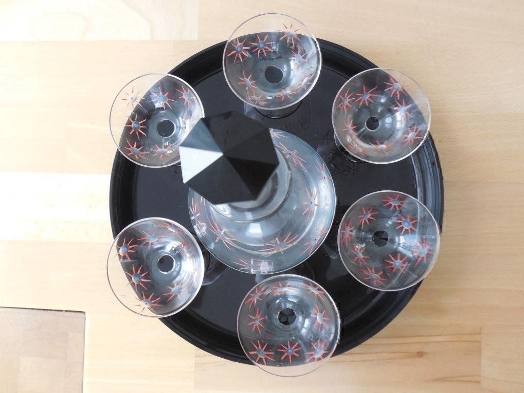 Caraffe: Karaffe mit Tablar und 6 Gläsern – Usato da Galgenen venduto da Marc98 1