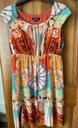Sommerkleid nulu bunt gemustert ärmellos Gr.M 👗