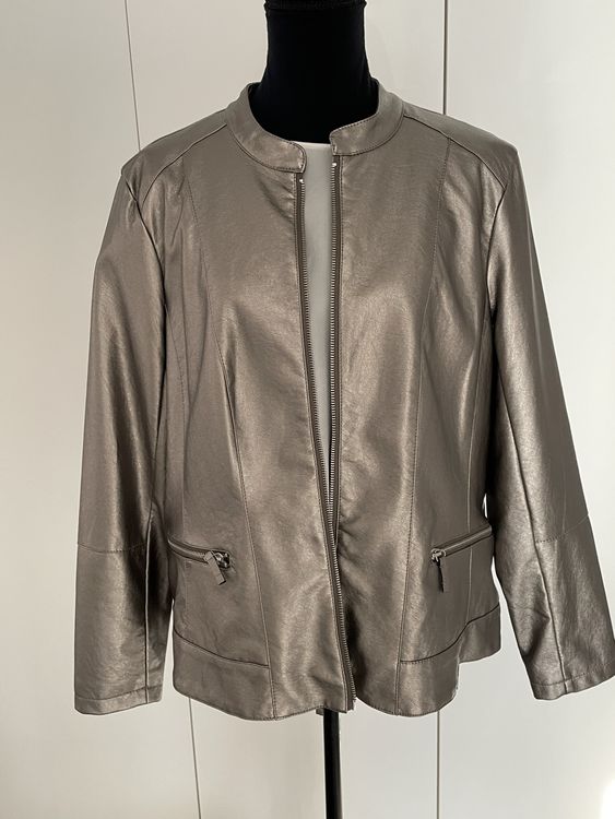 Giacca Blouson Donna Unbekannt – Cotone Color Mastice, Manica Lunga Con Risvolto, Taglia 44