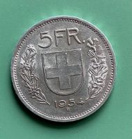 Schweizer 5 Franken 1954, silber