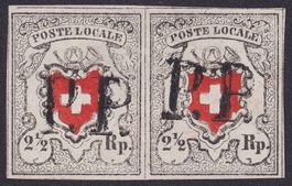 14I POSTE LOCALE im Paar T.17+18, breitrandig, Atteste