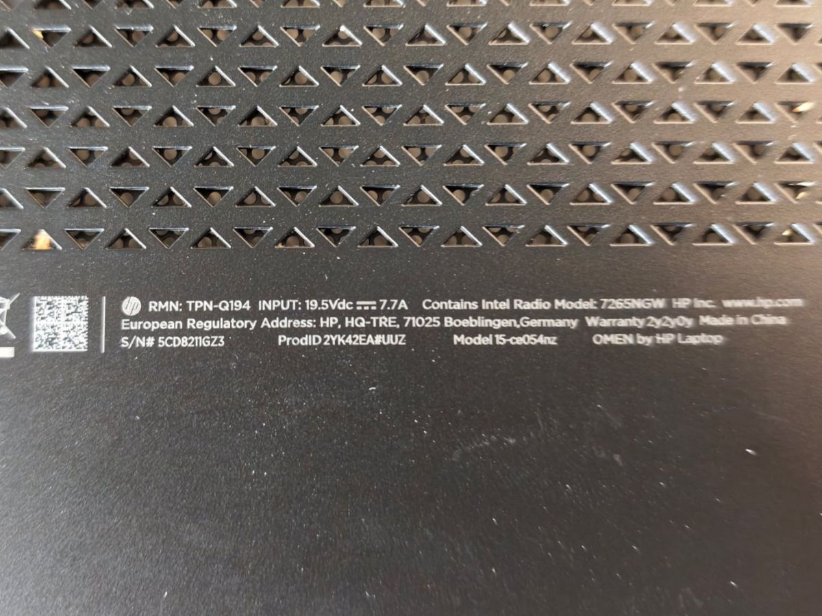 Hewlett Packard Notebook: HP Omen 15-ce054nz – Usato da Uster venduto da gabisingh 6