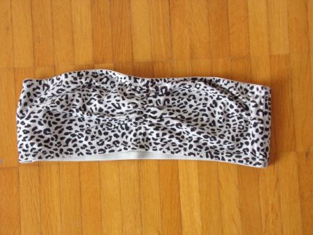 Damen Bandeau Gr. Ca S - M grau schwarz Leo