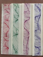 6 Bögen Briefpapier A5 / Jedes Blatt von Hand bemalt