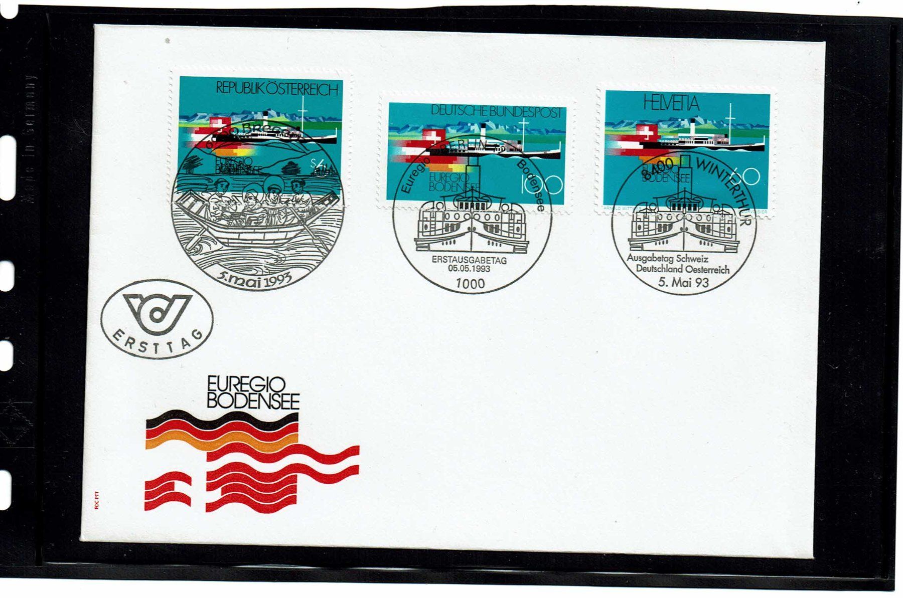 Tutti i francobolli: Sonderbriefmarken FDC Euregio Bodensee 5.Mai 1993 – Usato da Gümligen venduto da karoe-be