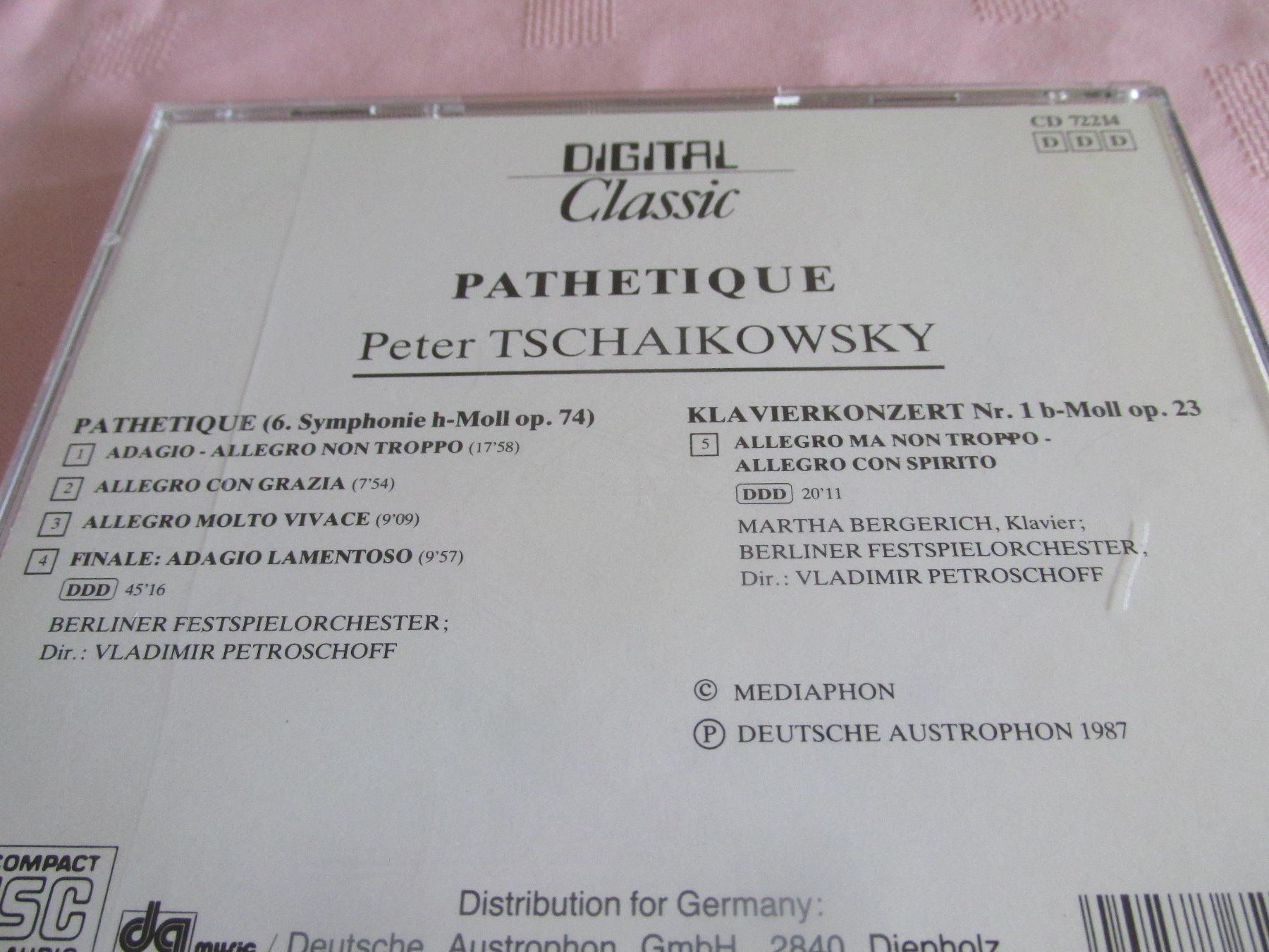 CD: Peter Tschaikowsky - Pathétique   F21, CD – Usato da Sessa venduto da fraenklishop 1