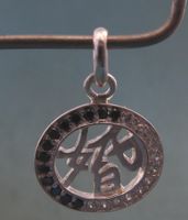 Anhänger 925 Silber mit synthetischen Steinchen