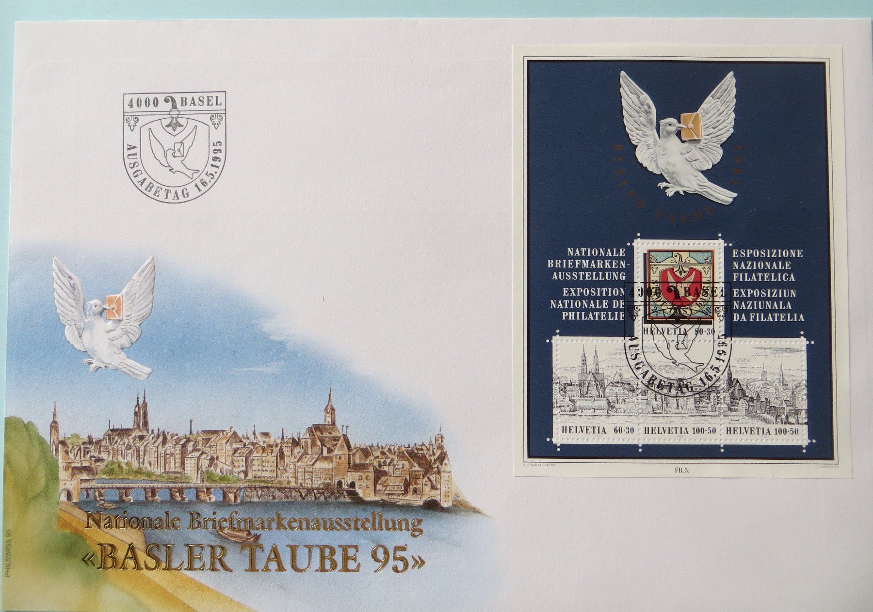Tutti i francobolli: FDC "Basler Taube 95" – Usato da Lausen venduto da Ergolztaler