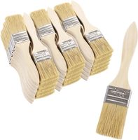 50 Stück Malerpinsel 38mm Flachpinsel Naturborsten Holzgriff