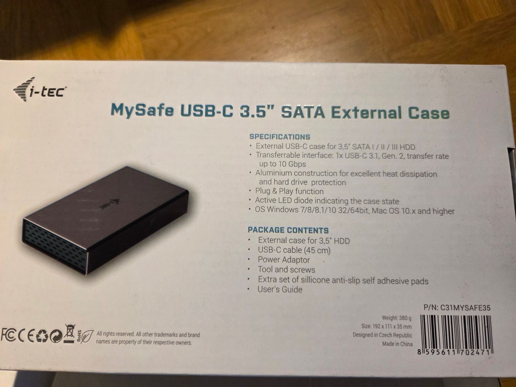 Disques durs: i-tec MySafe USB-C 3.5" SATA External Case – D'occasion à Zürich par Deluge 4