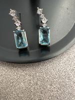 Ohrringe mit blauem Stein neu