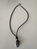 Fossil Anhänger Kette Leder Band Pfeilspitze Silbern Herren 