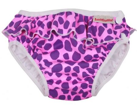 Badewindel, Babybadehose rosa Leopard Gr. M (7-10kg)