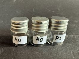 Set 3 seltene Metalle: 0,5 g Pd; 0,5 g Re; 0,3 g Ru