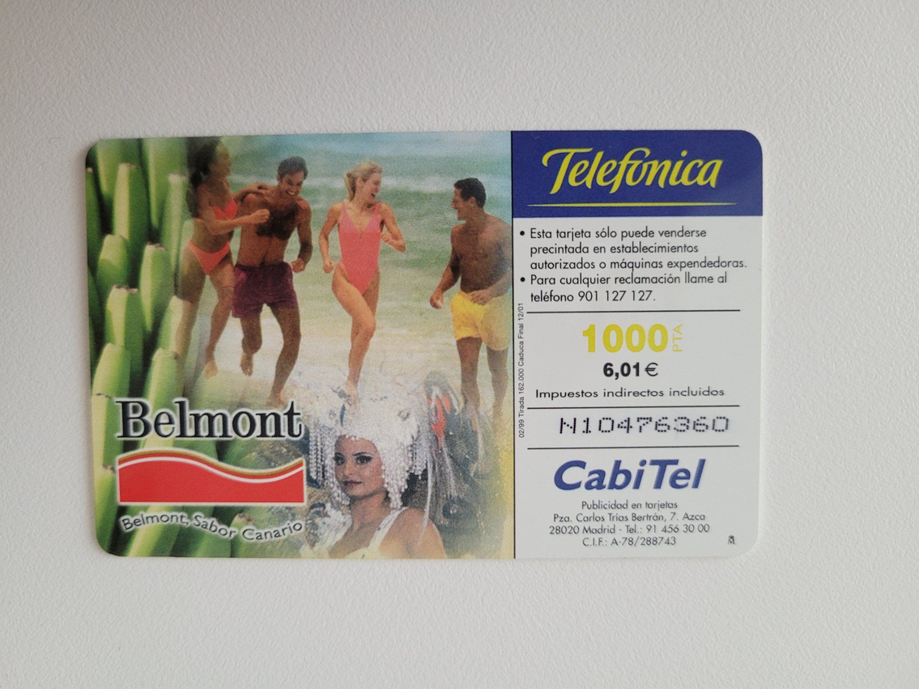 Schede telefoniche: Telefonkarte Spanien "Belmont" – Usato da Inwil venduto da Flower2325 1