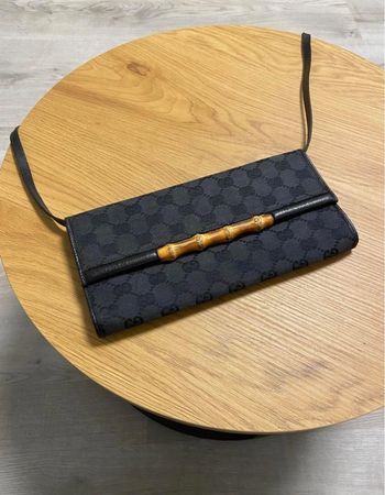 Sac GUCCI Monogram Bamboo Bar Clutch