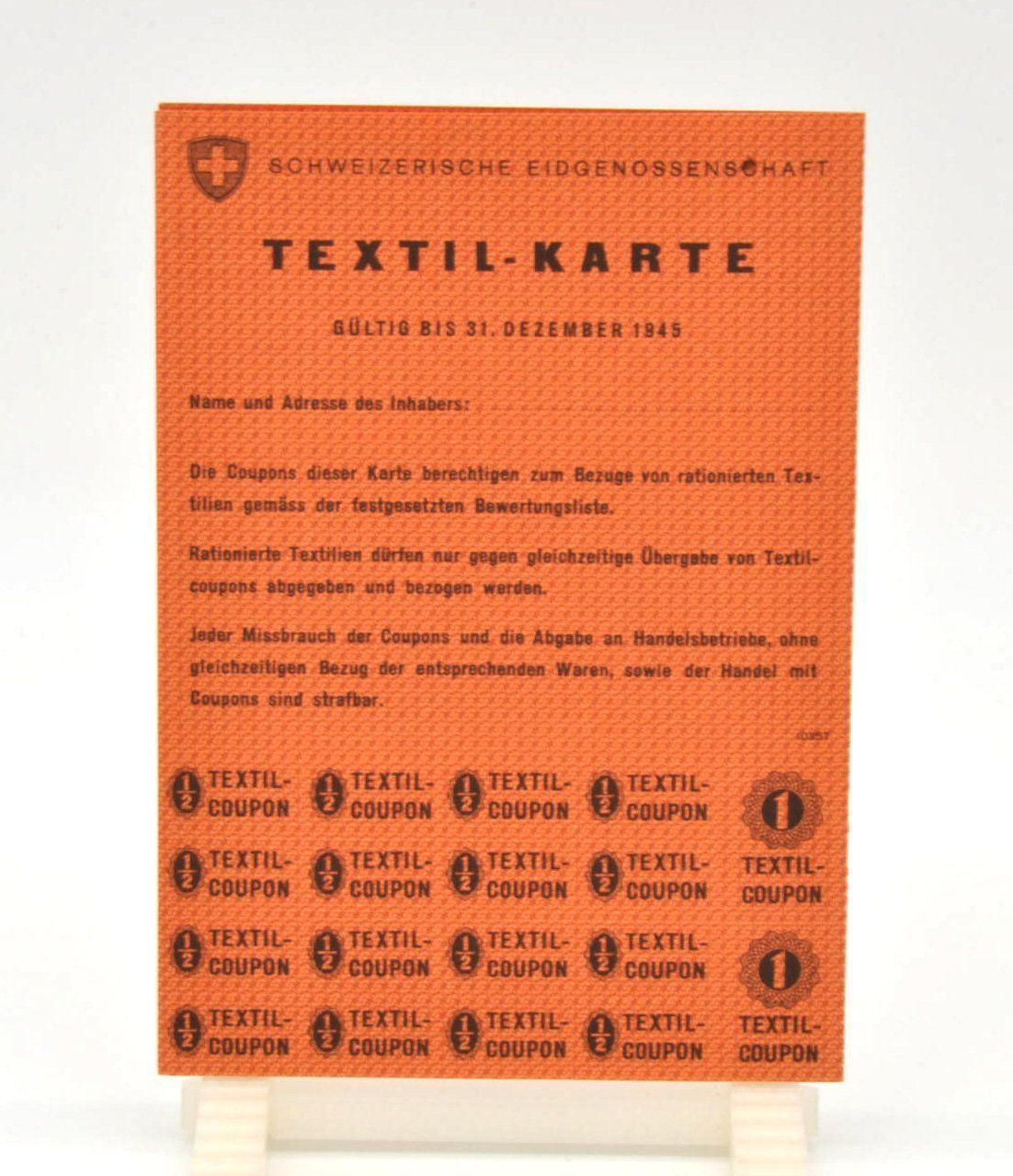 Altro per Esercito: Rationierung Textilkarte 1945 – Usato da Uerkheim venduto da fabulafero