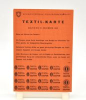 Rationierung Textilkarte 1945