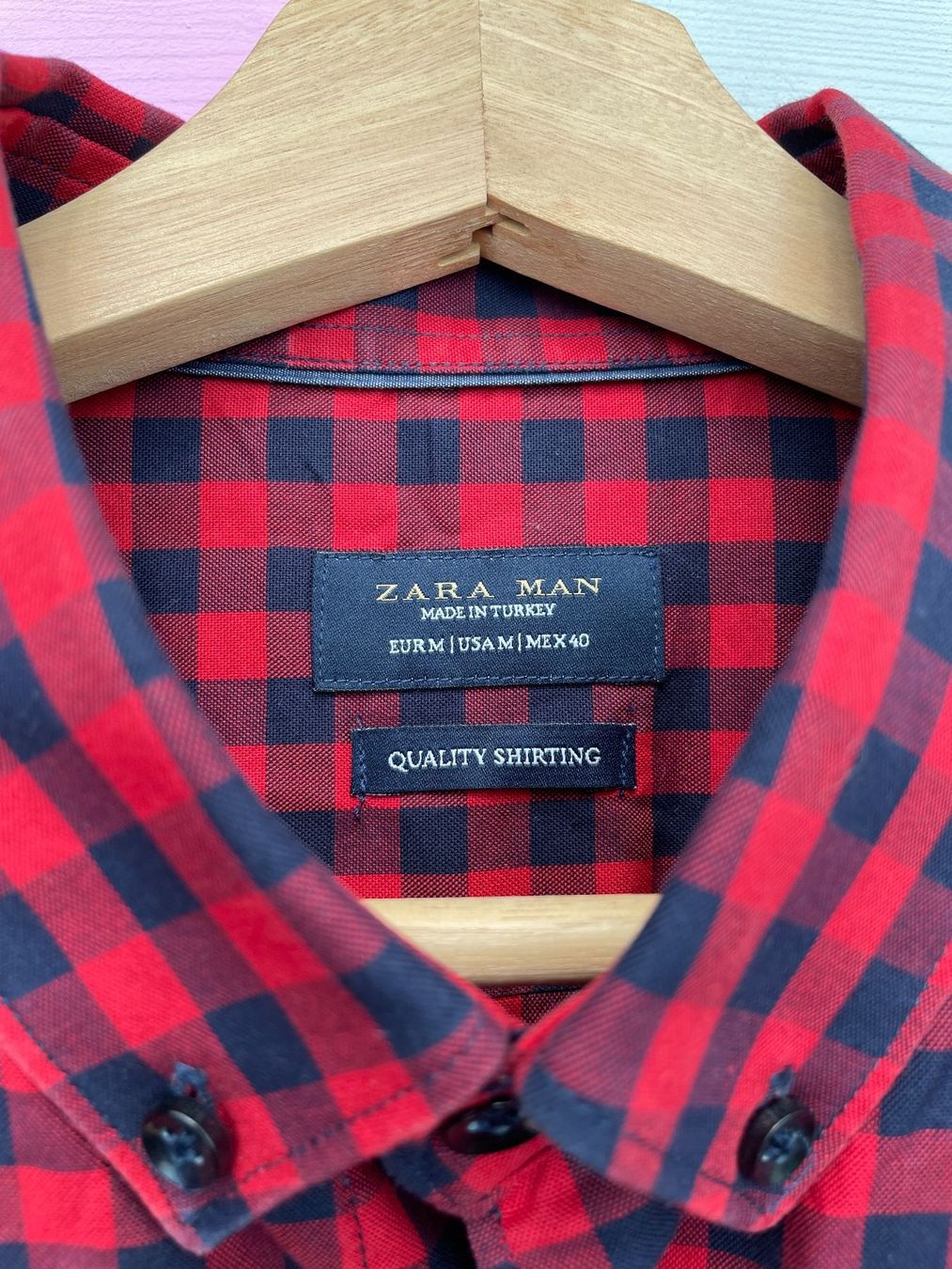 Chemise Homme Zara à Carreaux Bleu Et Rouge - Taille S - Occasion En Très Bon état