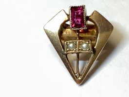 Antiker original Uhrenkettenschieber Jugendstil Gold doublé