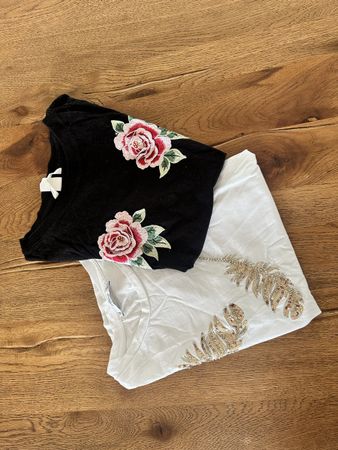 Schicke Damen T-Shirts, Gr.xs/sSchwarz und Weiss