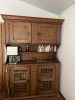 Antiker Geschirr-und Wäscheschrank,  Eiche massiv