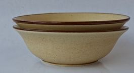 2er Set schöne Rössler 16 cm Keramik Schalen beige Vintage