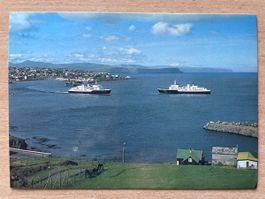Postkarte Färöer Inseln Schiffe Smyril & Teistin 1982