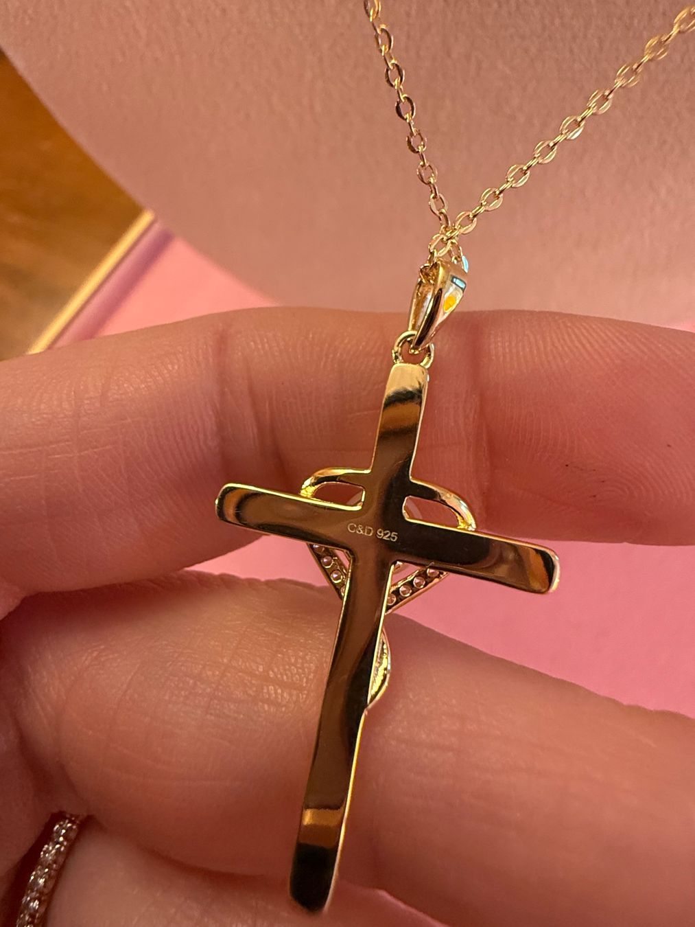 Catenine: Collier croix avec perle. Idéal pour communion, baptême – Nuovo e nell'imballaggio originale da St-Maurice venduto da Sandrinette123 2