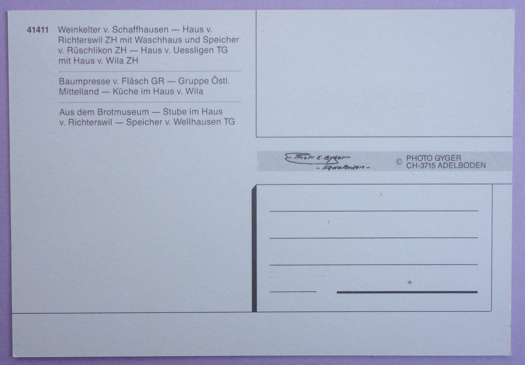 Cartoline postali: Freilichtmuseum Ballenberg – Usato da Fétigny venduto da Billy2miny 1
