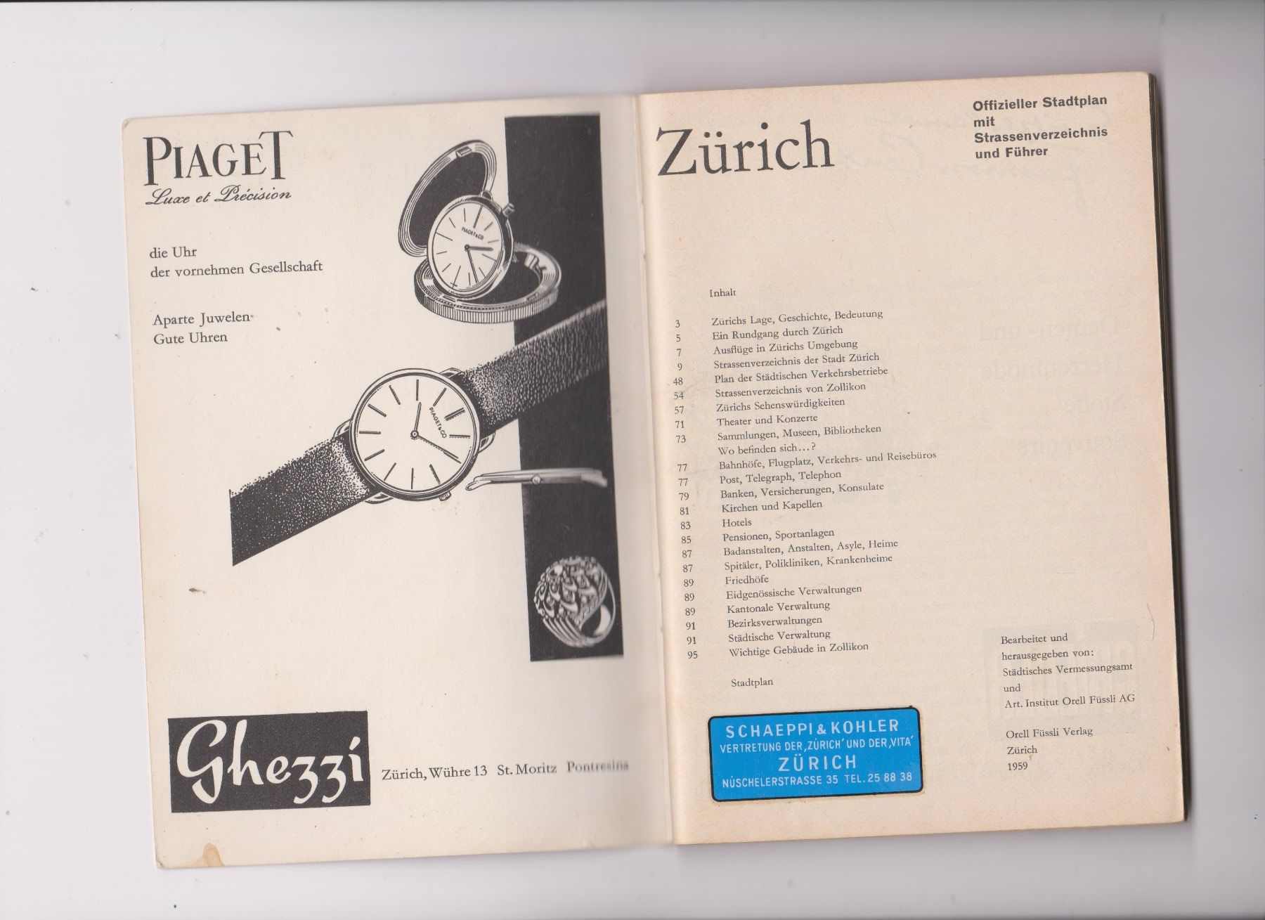 Cartine & Atlanti: Stadtplan Zurich in 11 Teilblättern - 1959 – Usato da Bex venduto da Canouille 3