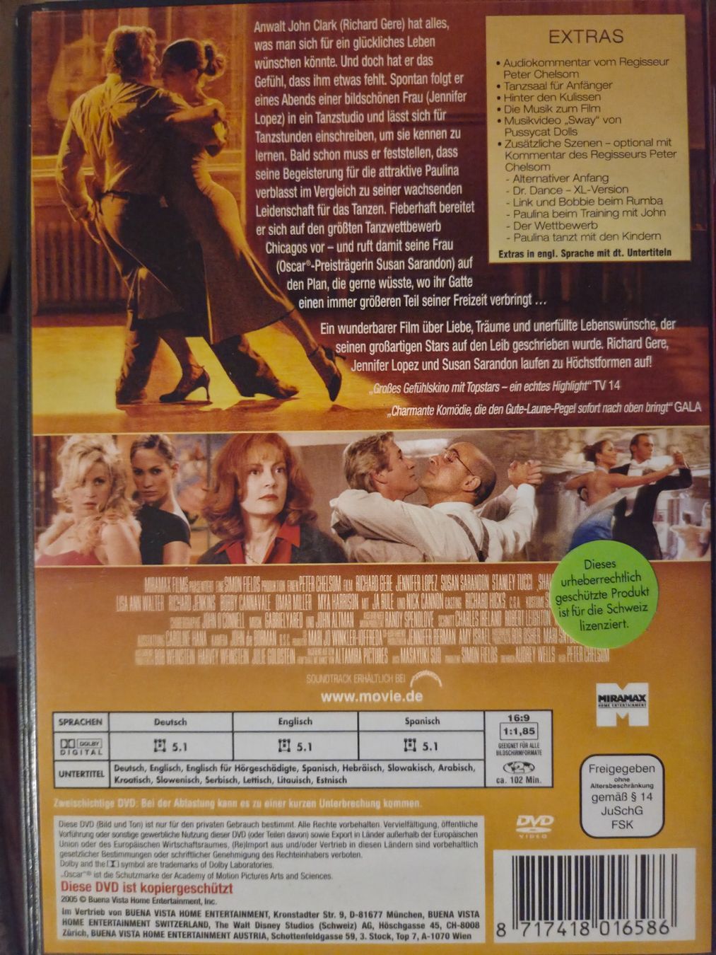 Tutti i DVDs: DVD Darf ich bitten? Richard Gere Jennifer Lopez – Usato da Dintikon venduto da Vexi 1