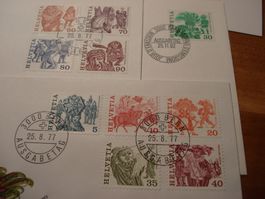 Dauermarken Volksbräuche, Satz FDC, 4 Belege