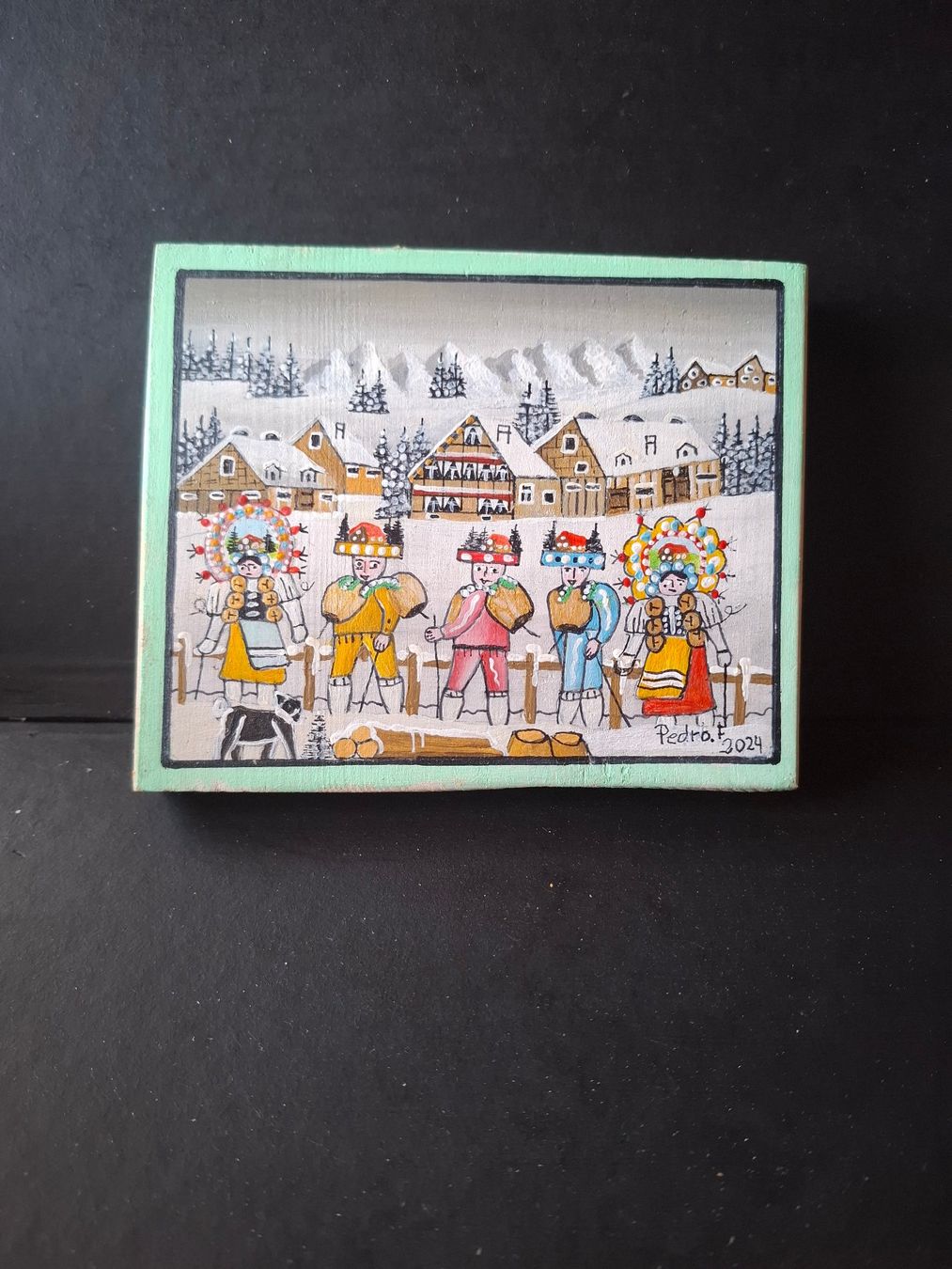 Dipinti: Silvesternklausen Bauernmalerei Mini Bild  **30 – Usato da Zürich venduto da Soragno50
