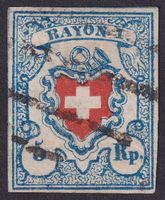 17II, Rayon I hellblau T.33 B1-LO, seltene Raute YVERDON VD