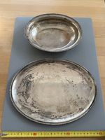 Vintage 800 Silber Schalen, Serviertablett mit Rand